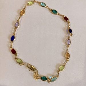 18ct Gold Colored Stones Bracelet